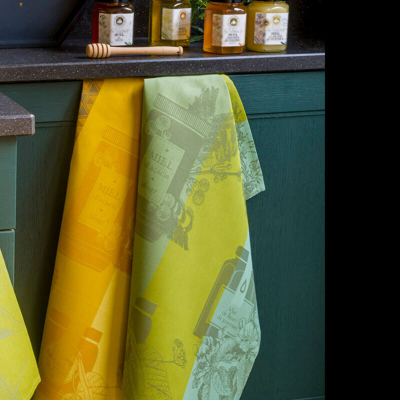 Tea towel Miel en Pot Green 24"x31" 100% cotton, , hi-res image number 0