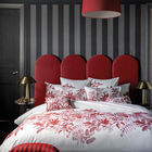 Duvet cover Feuilles en scène Red 68"X86"Twin 100% cotton, , hi-res image number 0