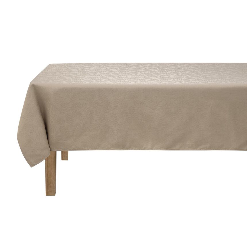 Coated tablecloth Vegetal mood Beige 175x175 100% cotton, , hi-res image number 0