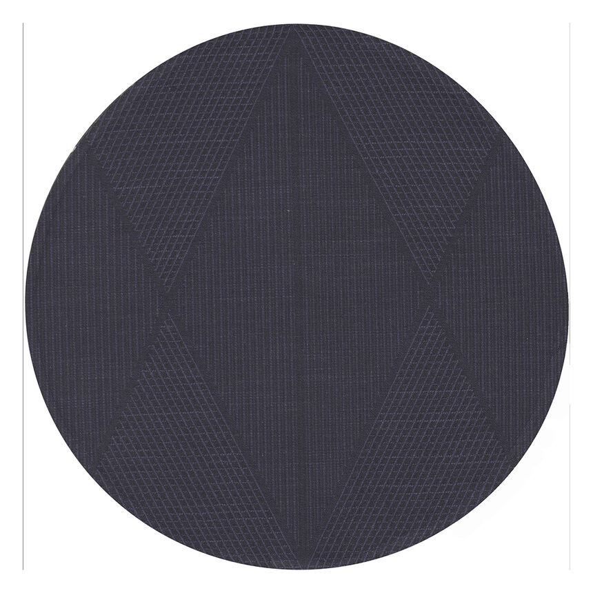Placemat Club Losanges Prusse &Oslash;15" 89% cotton / 11% linen, , hi-res image number 0