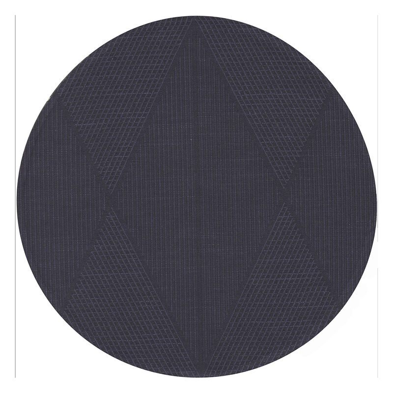 Placemat Club Losanges Prusse Ø38 89% cotton / 11% linen, , hi-res image number 0