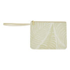 Pouch Palme Green 20x15 100% cotton, acrylic coating. Garnish: Cattle leather, , hi-res image number 1