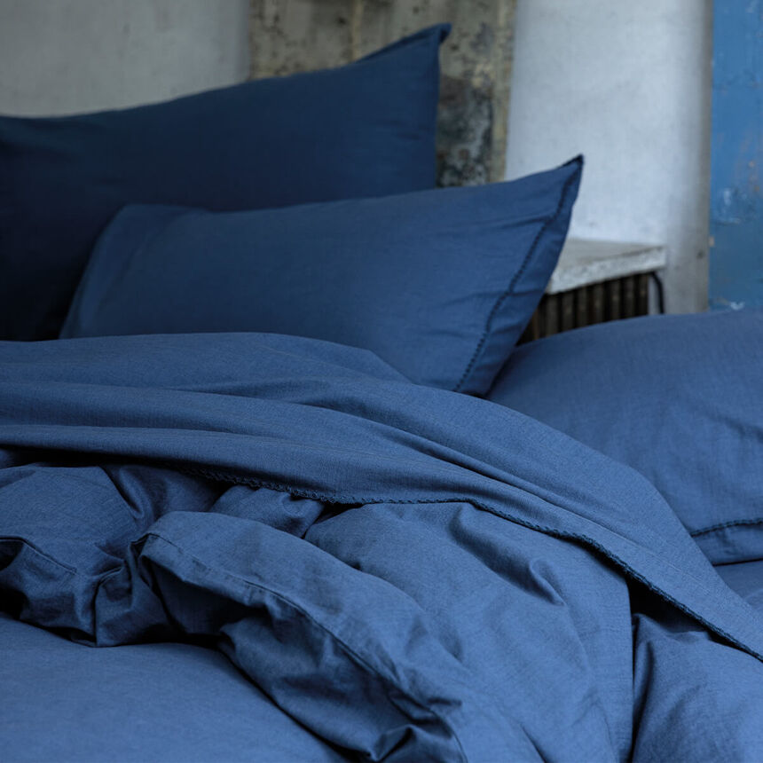 Duvet cover Eclat Blue 88"X92"Queen 100% cotton, , hi-res image number 3