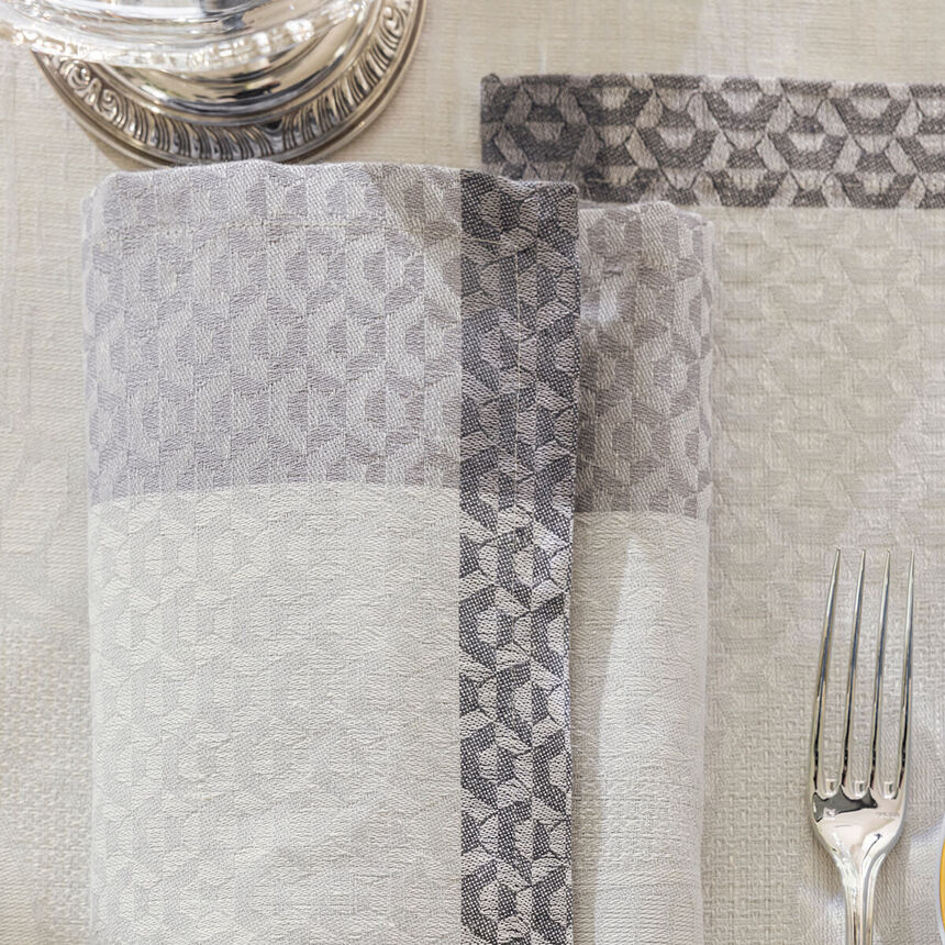 Napkin &Eacute;vasion C&eacute;leste Grey 58x58 100% linen, , hi-res image number 1