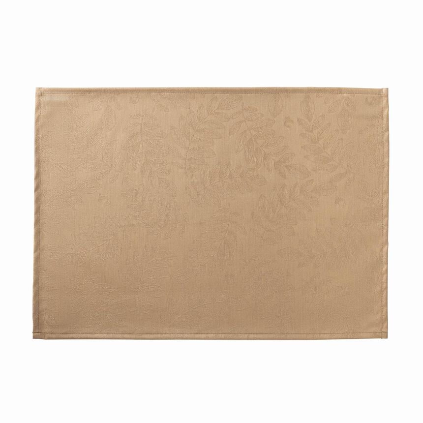 Coated placemat Vegetal mood Brown 20"x14" 100% cotton, , hi-res image number 1