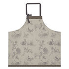 Apron Jos&eacute;phine Grey 35"x38" 100% cotton, , hi-res image number 0