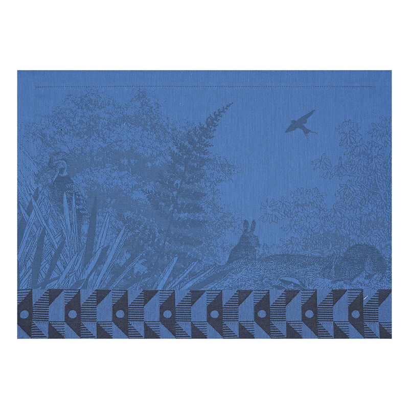 Placemat Forêt enchantée Blue 20"x14" 100% cotton, , hi-res image number 0