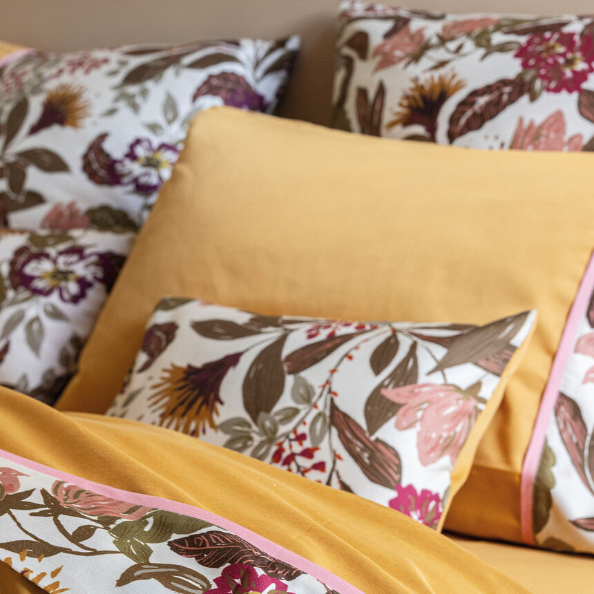 Pillowcase Panache de fleurs  Yellow 16"x31" 100% cotton, , hi-res image number 5