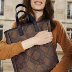 Hand-carried bag Python Marron  100% cotton, acrylic coating. Garnish: Cattle leather, , hi-res image number 0