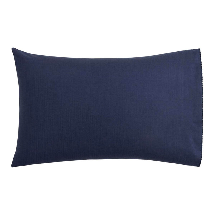 2 Pillowcases Eclat Blue 22"X42"King,Pair 100% cotton, , hi-res image number 1
