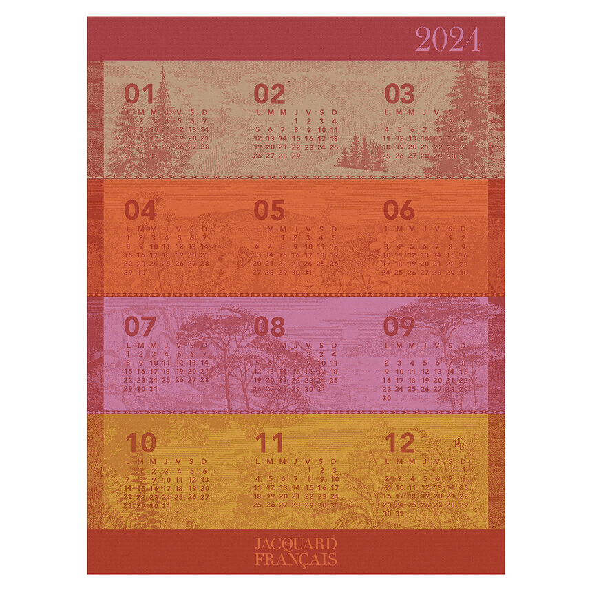 Tea towel Calendrier 2024 Red 60x80 100% cotton, , hi-res image number 0