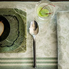 Coated placemat Essentiel Gravure Green 20"x14" 100% cotton, , hi-res image number 0