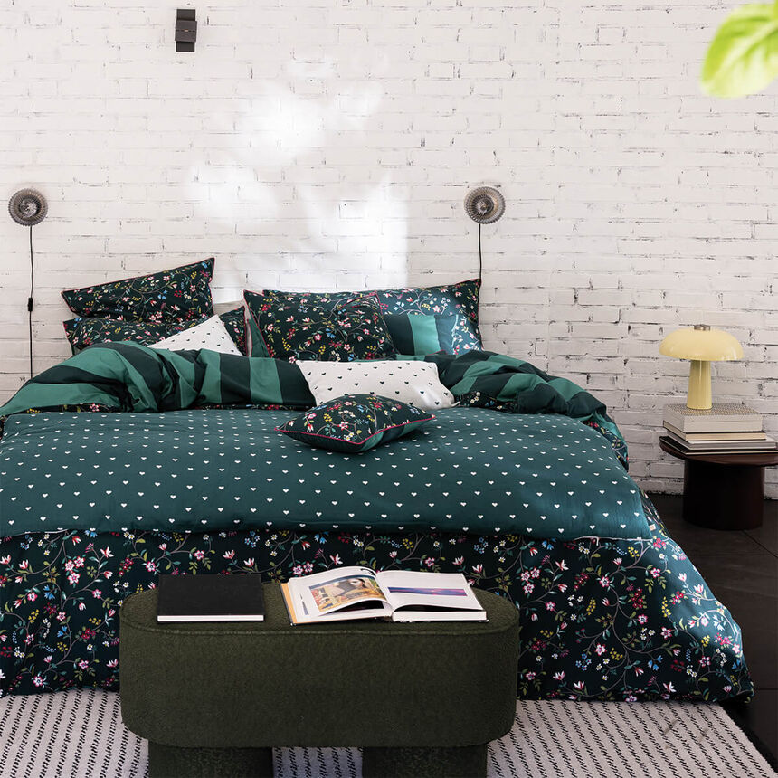 Quilt duvet Vagabonde Green 35"X71" 100% cotton, , hi-res image number 2