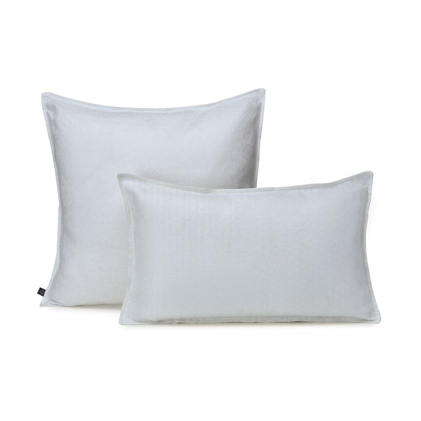Cushion cover Portofino G&eacute;o White 20"x12" 100% linen, , hi-res image number 1