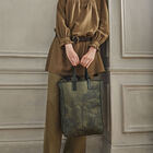 Hand-carried bag Paysage Green  100% cotton, acrylic coating. Garnish: Cattle leather, , hi-res image number 1