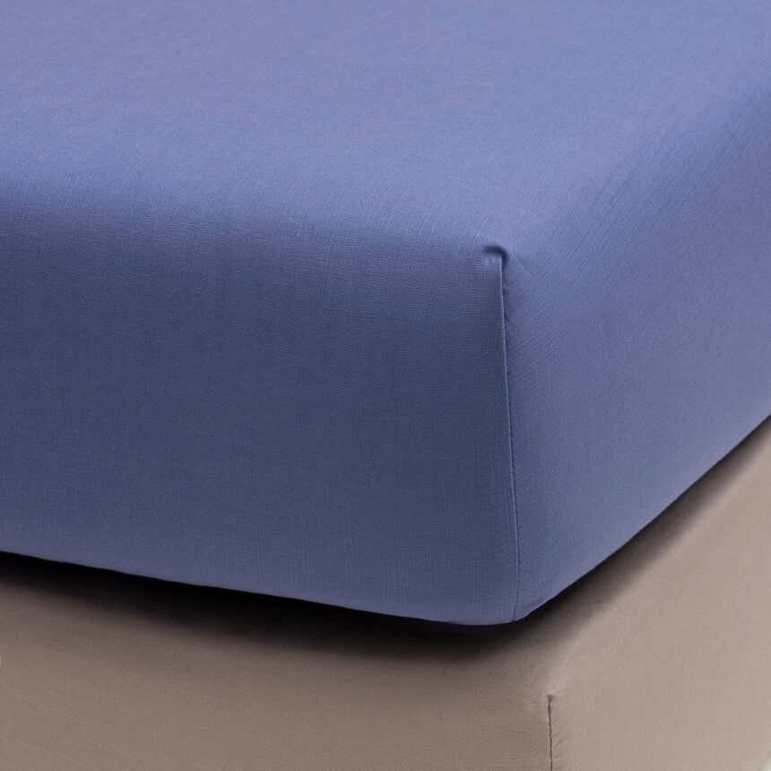 Drap housse Sulawesi Terre Indigo 152X203X43 100% coton, longues fibres, , hi-res image number 0