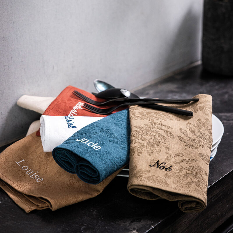 Napkin Vegetal mood Beige 20"x20" 100% cotton, , hi-res image number 2