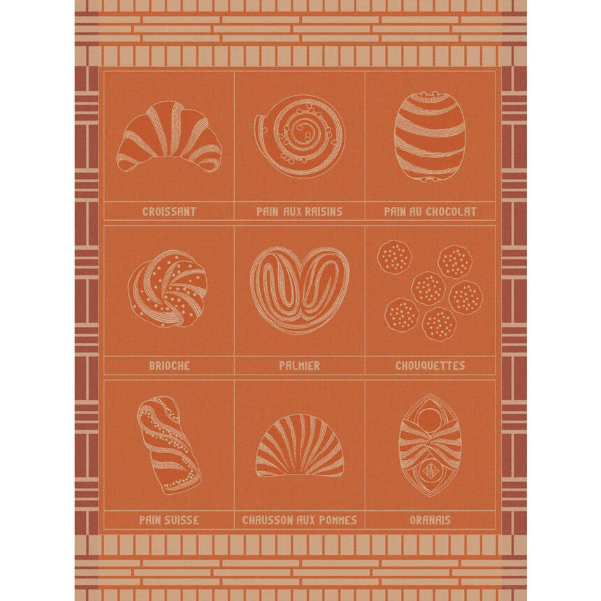 Tea towel Haute viennoiserie Red 24"x31" 100% cotton, , hi-res image number 1
