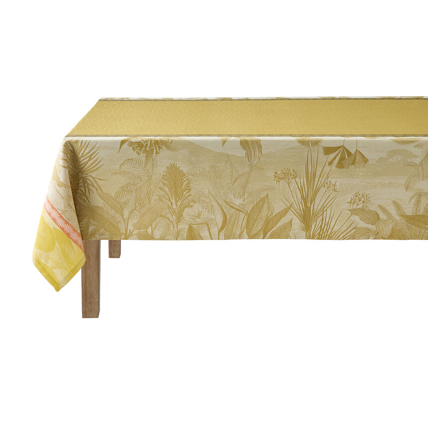 Coated tablecloth Sinhar&acirc;ja Coated Yellow 175x175 100% cotton, , hi-res image number 1