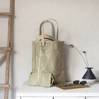 Hand-carried bag Palme Green 100% cotton, acrylic coating. Garnish: Cattle leather, , hi-res image number 0