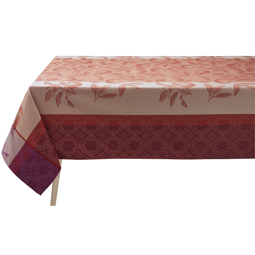 Tablecloth Arri&egrave;re-pays Pink 69"x126" 100% cotton, , hi-res image number 1