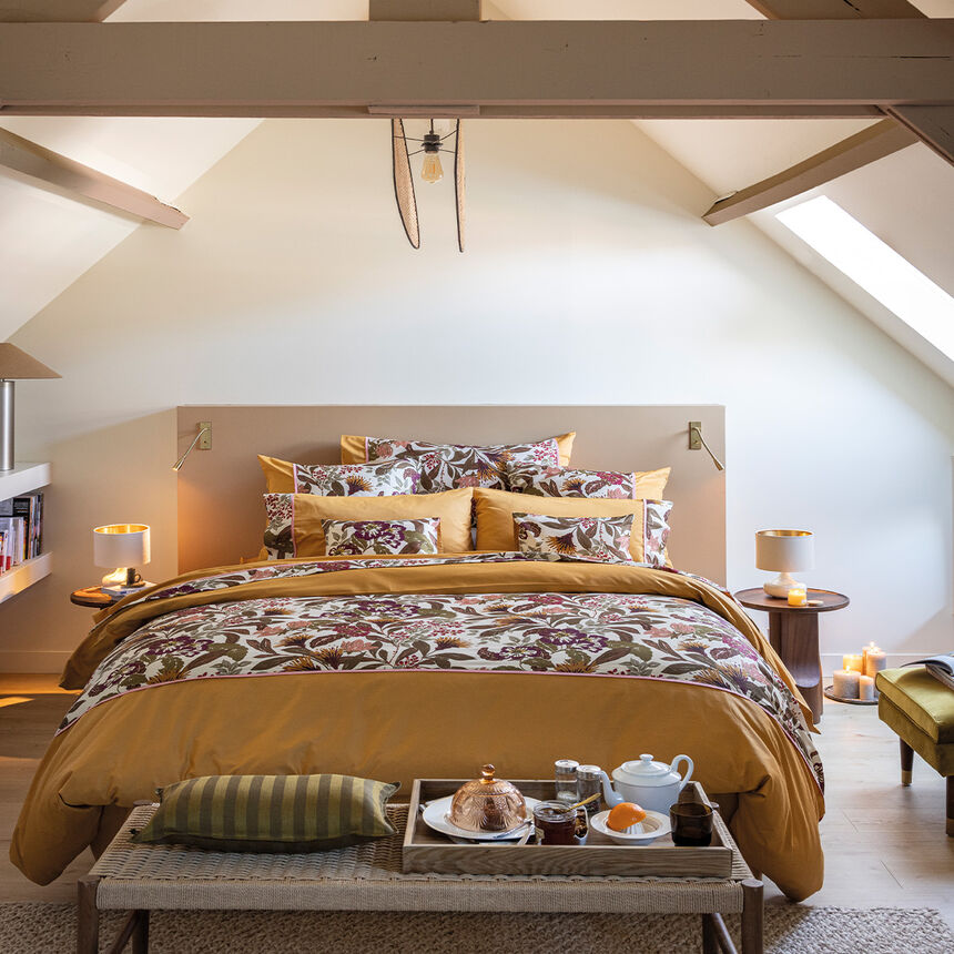 Taie d&eacute;corative  Panache de fleurs  Miel 30X41 100% coton, , hi-res image number 2