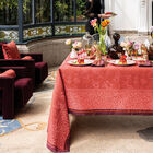 Tablecloth Romance Red 69"x69" 100% linen, , hi-res image number 4