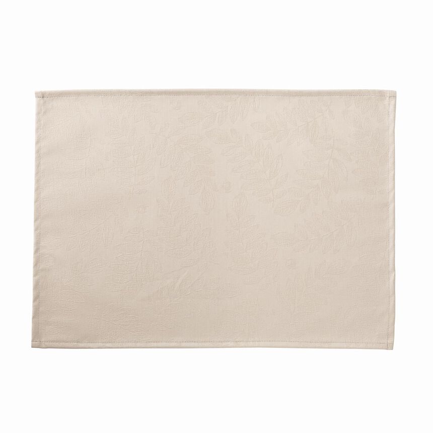 Coated placemat Vegetal mood Beige 20"x14" 100% cotton, , hi-res image number 2