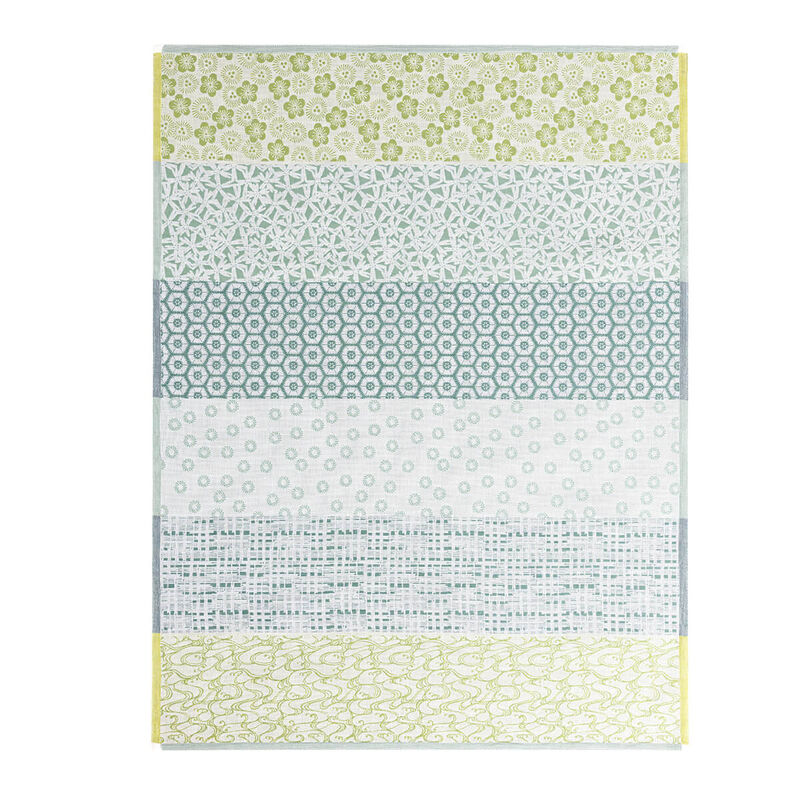 Tea towel Wagara Green 24"x31" 100% cotton, , hi-res image number 1