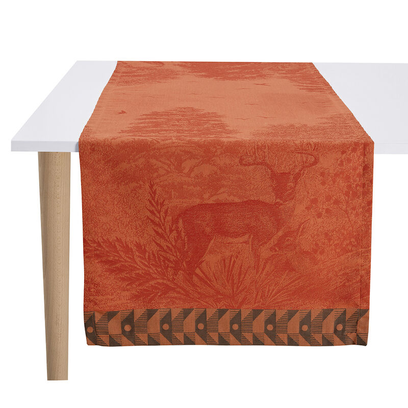 Runner Forêt enchantée Orange 20"x59" 100% cotton, , hi-res image number 0