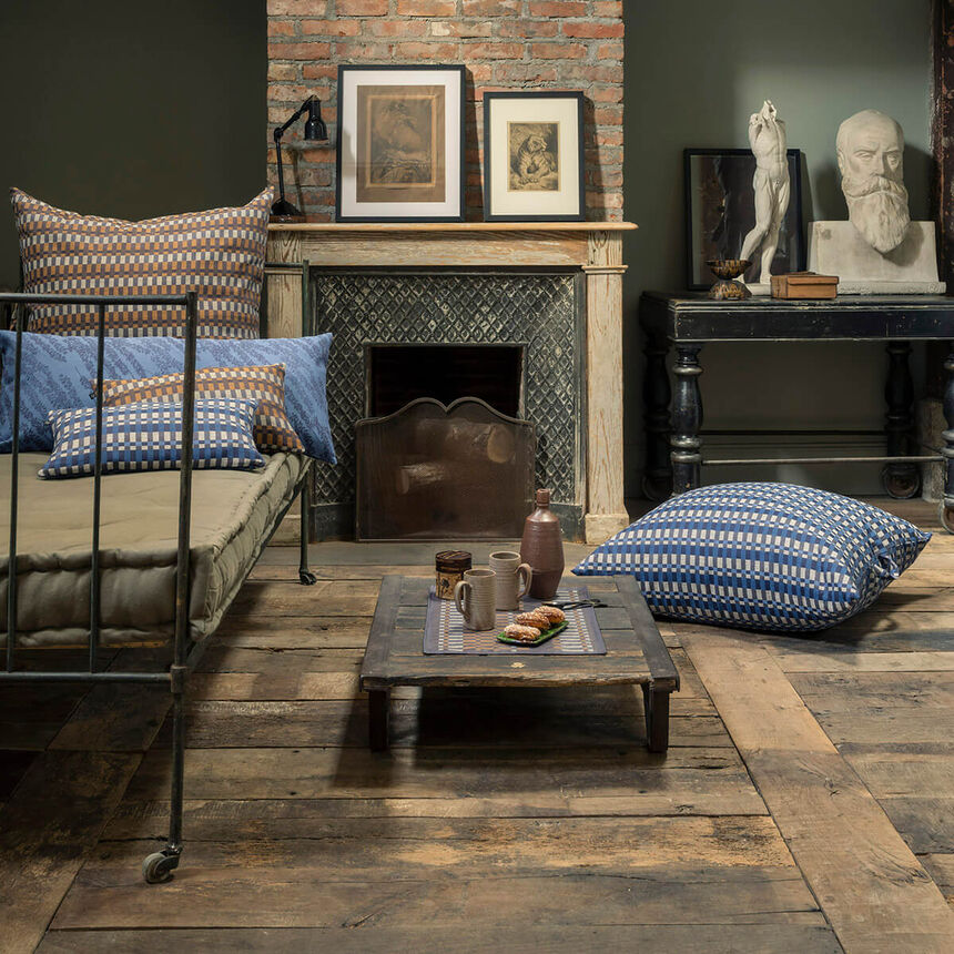 Cushion cover Origin Rythme Blue 12"x20" 100% cotton, , hi-res image number 2