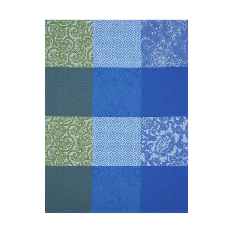 Tea towel Fleurs de Kyoto Indigo 24"x31" 100% cotton, , hi-res image number 0