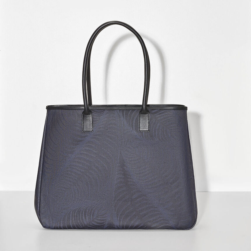 Shoulder bag Palme Blue  100% cotton, acrylic coating. Garnish: Cattle leather, , hi-res image number 1