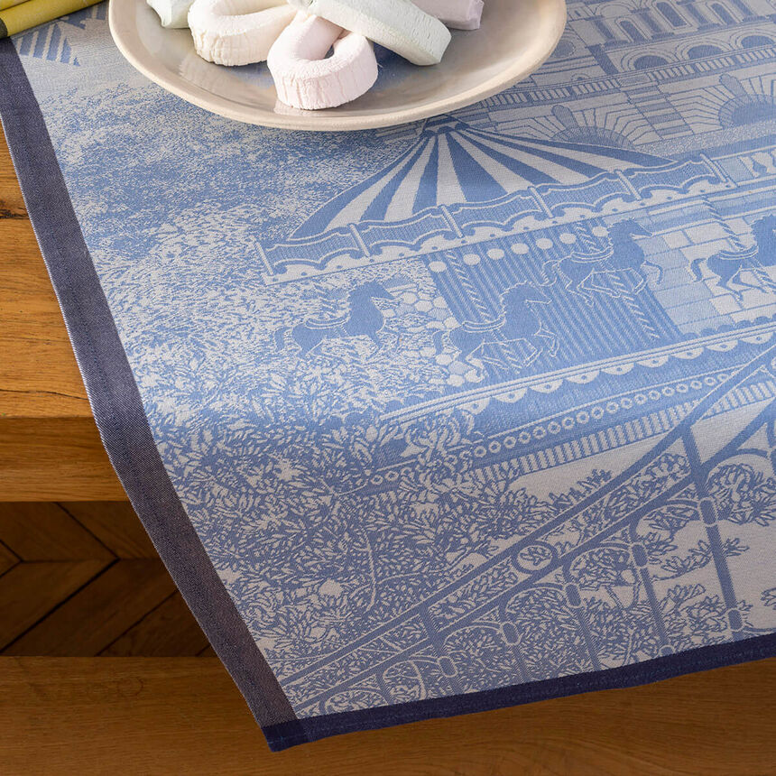 Tea towel Promenade parisienne Blue 24"x31" 100% cotton, , hi-res image number 0