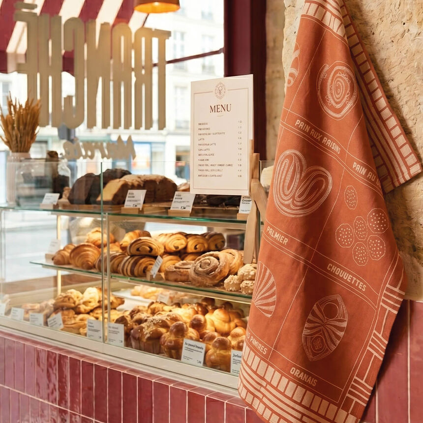 Tea towel Haute viennoiserie Red 24"x31" 100% cotton, , hi-res image number 2