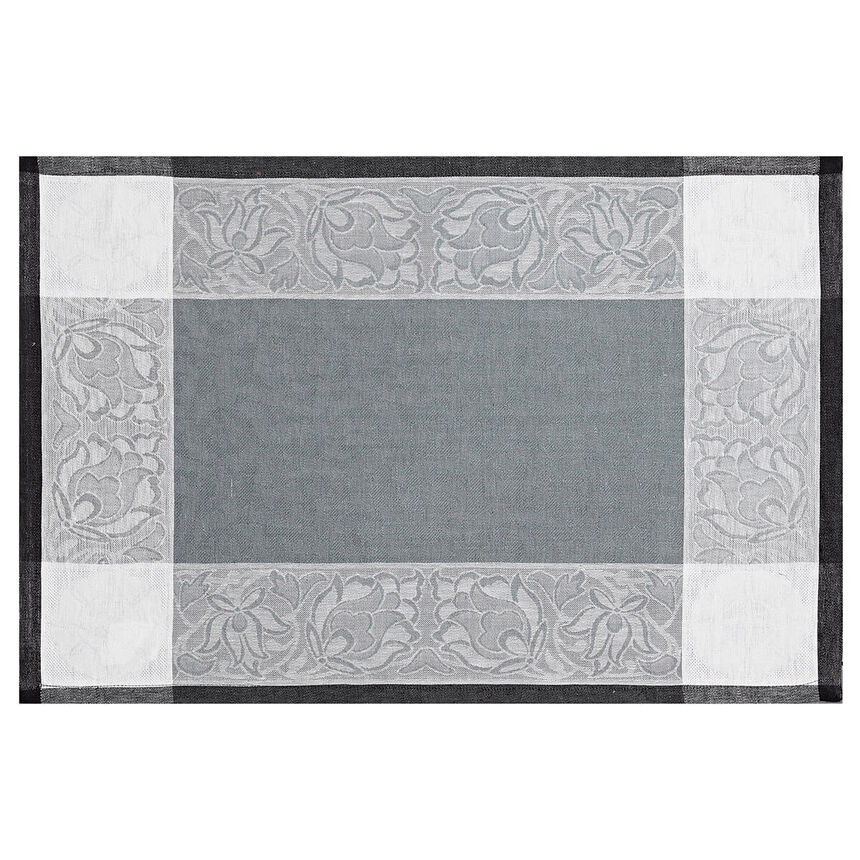 Placemat Ottomane Slate 21"x15" 100% linen, , hi-res image number 0