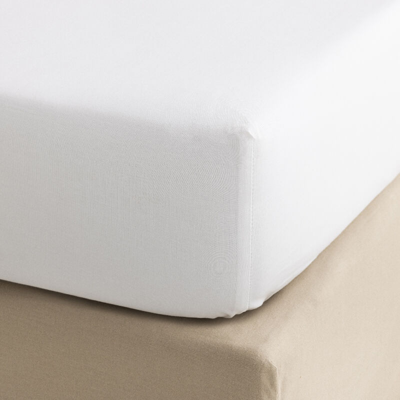 Fitted sheet Songe White  100% cotton, , hi-res