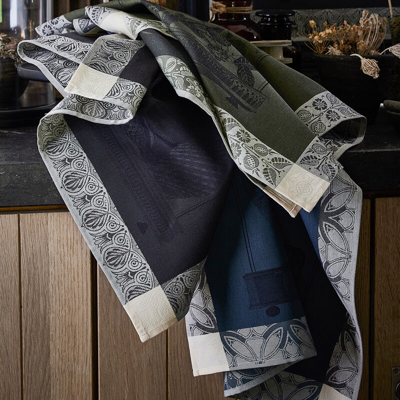 Tea towel Curiosit&eacute;s Min&eacute;rales Grey 24"x31" 100% cotton, , hi-res image number 2