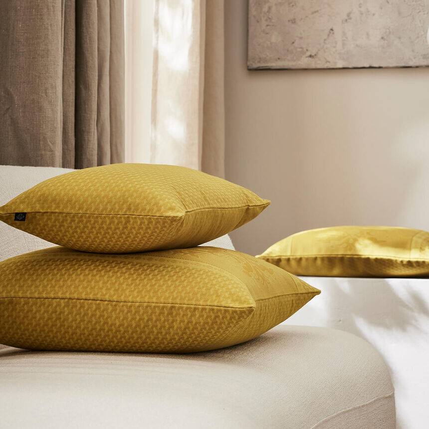 Cushion cover Palais V&eacute;nitien Yellow 12"x20" 100% cotton, , hi-res image number 3
