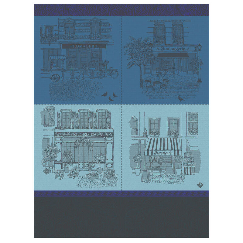 Tea towel Devantures Blue 24"x31" 100% cotton, , hi-res image number 0