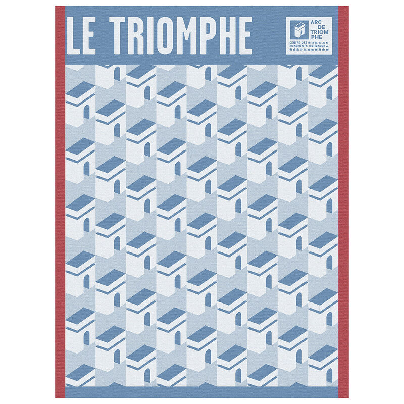 Tea towel Arc Triomphe Blue 24"x31" 100% cotton, , hi-res
