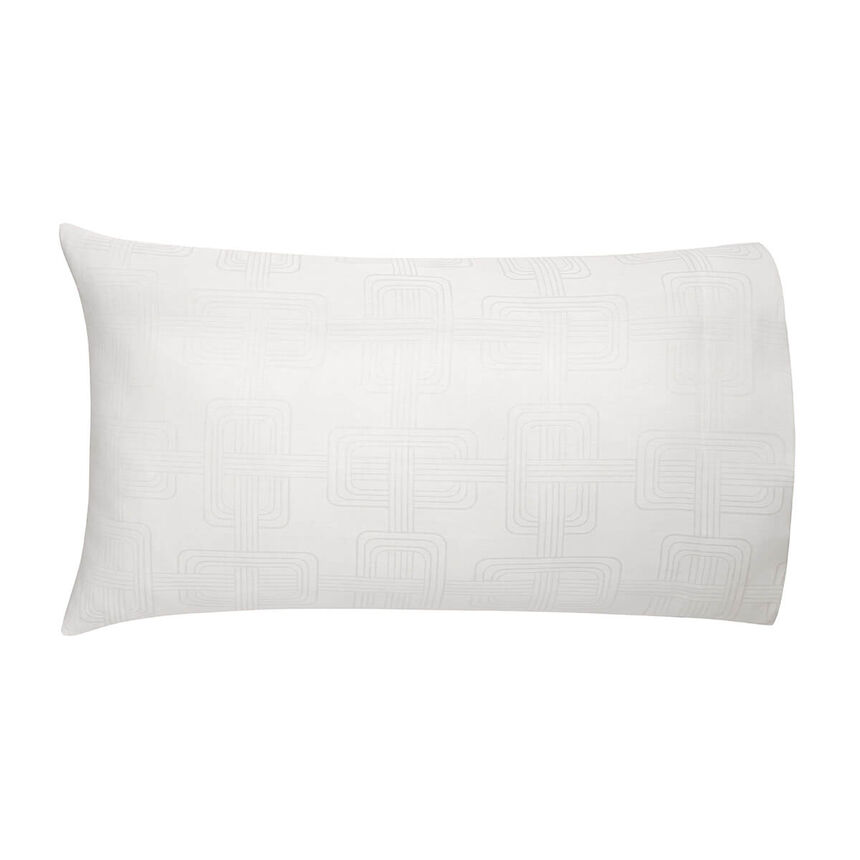 2 Pillowcases H&ocirc;tel particulier Grey 22"X42"King,Pair 50% cotton - 50 % linen, , hi-res image number 1