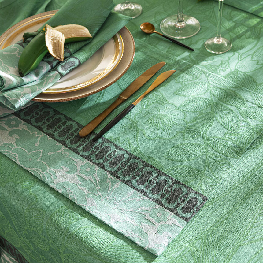 Placemat Escapade Tropicale Green 20"x14" 100% linen, , hi-res image number 0
