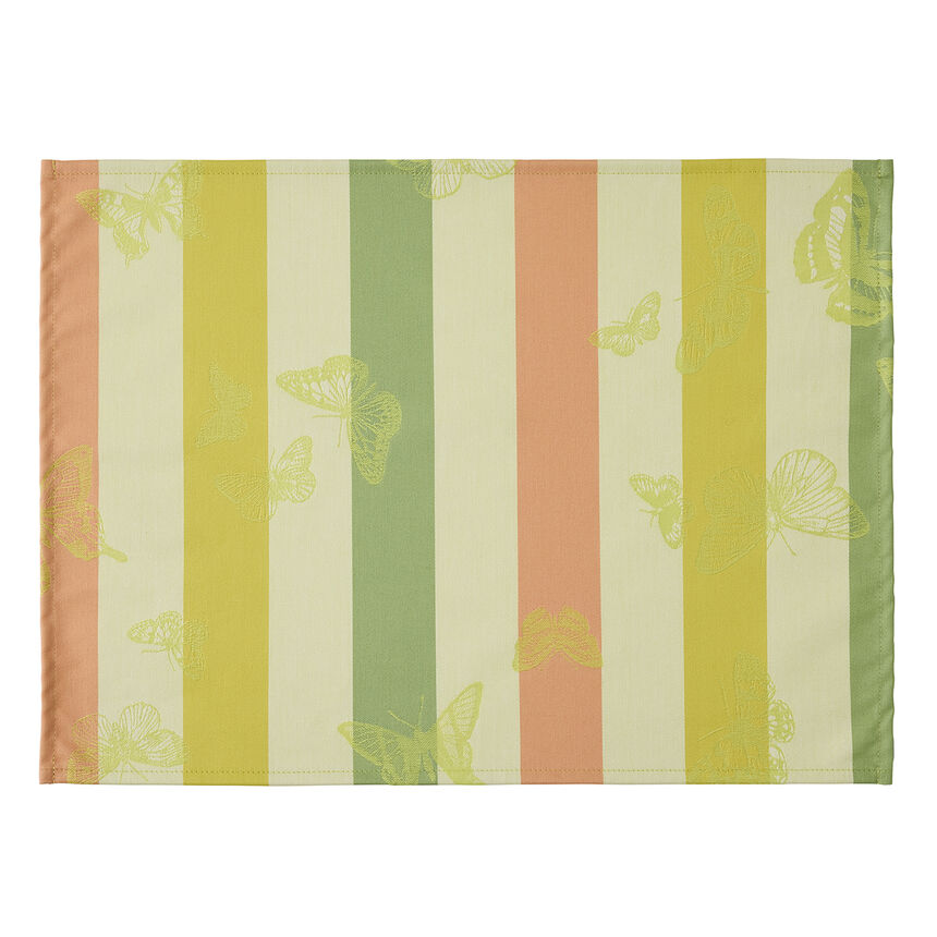 Coated placemat Bal des papillons Coated Yellow 50x36 100% cotton, , hi-res