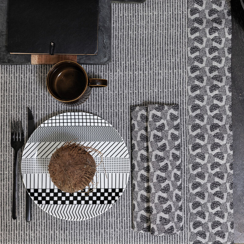Napkin Empreintes Pois Black 50x50 100% cotton, , hi-res image number 0