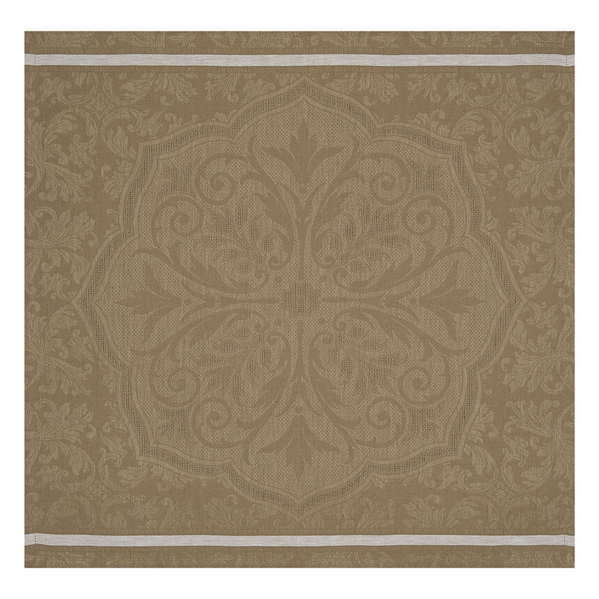 Napkin Armoiries Brown 23"x23" 100% linen, , hi-res image number 0