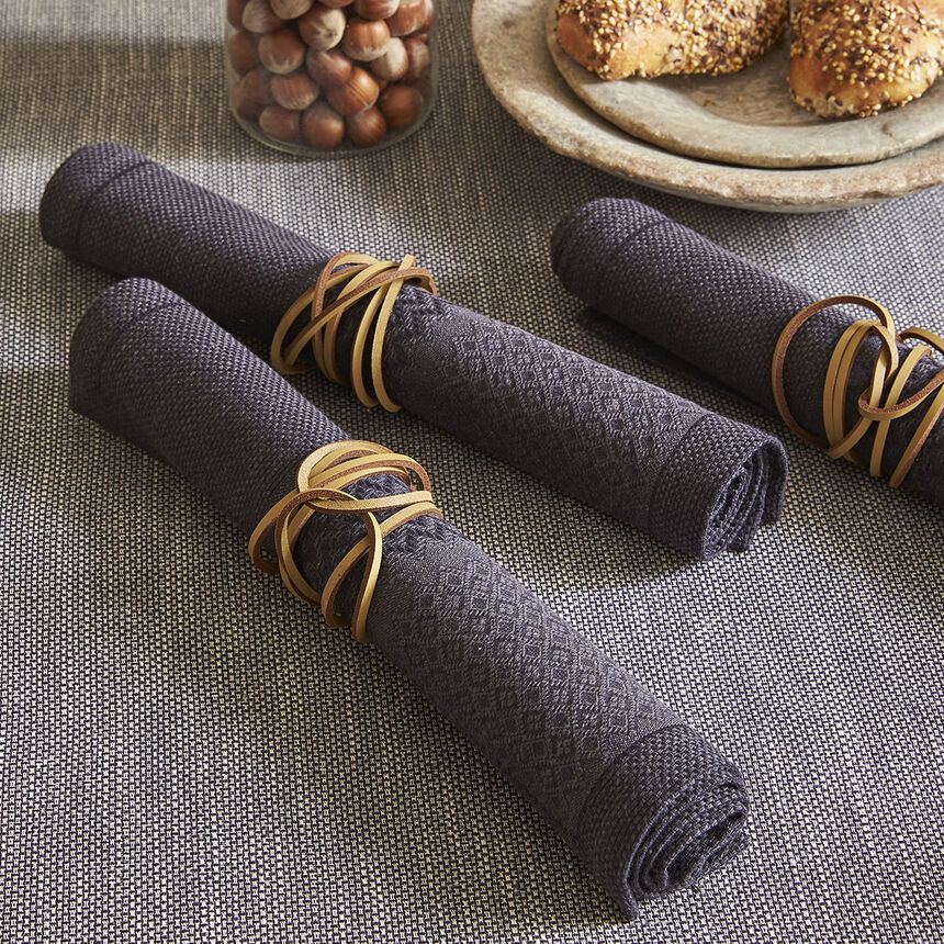 Napkin Slow Life Carbon 20"x12" 89% cotton / 11% linen, , hi-res image number 1