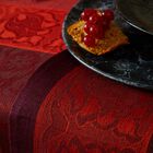 Tablecloth Ottomane Burgundy 69"x69" 100% linen, , hi-res image number 1
