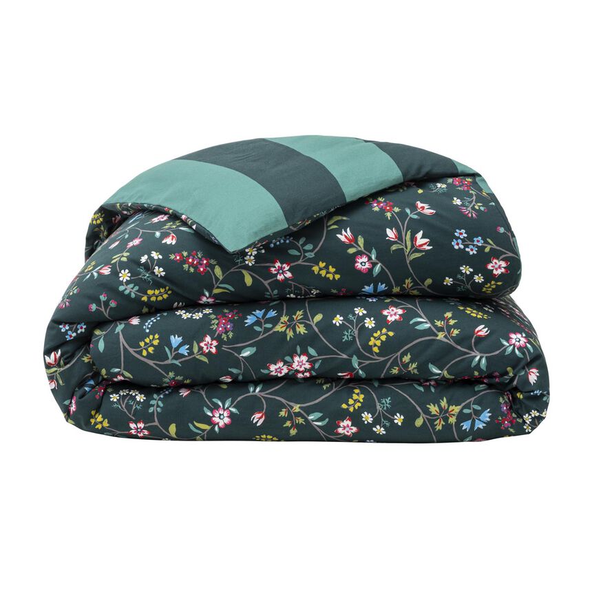 Duvet cover Vagabonde Green 68"X86"Twin 100% cotton, , hi-res image number 1