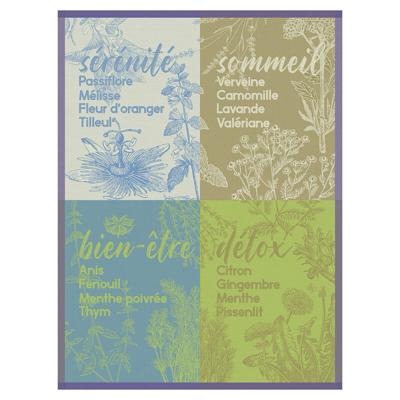 Tea towel Sérénités Purple 24"x31" 100% cotton, , hi-res image number 0